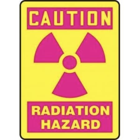 Accuform Radiation & Laser Sign, 10 in H x 7 in W, Dura-Plastic MRAD701XT